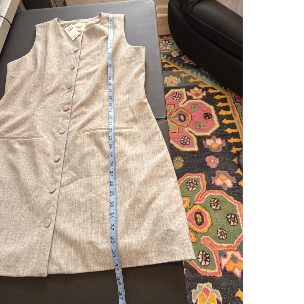 Abercrombie & Fitch Mara High Neck Vest Mini Dress Women's Gray Large Tall - Picture 13 of 13